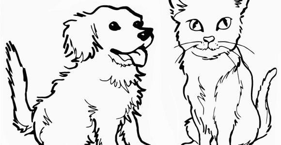 Printable Coloring Pages Dogs and Cats Cat and Dog Coloring Pages