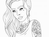 Printable Coloring Pages for Teenage Girl Cool Teenager Girl with Tattoo Coloring Page Free