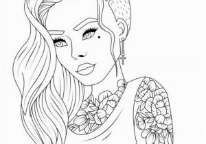 Printable Coloring Pages for Teenage Girl Cool Teenager Girl with Tattoo Coloring Page Free