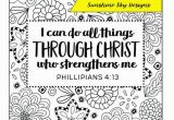 Printable Coloring Pages Religious Items I Can Do All Things Through Christ Printable Coloring Page Instant