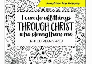 Printable Coloring Pages Religious Items I Can Do All Things Through Christ Printable Coloring Page Instant