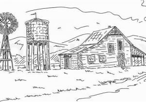 Printable Farm Coloring Pages Custom Barn Drawing House Landscape Farm Gift for Parents