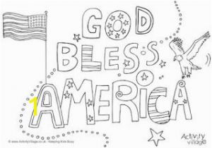 Printable Fourth Of July Coloring Pages God Bless America Colouring Page