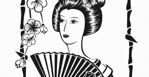 Printable Geisha Coloring Pages Free Coloring Page Coloring Adult Japan Geisha with Fan by Krystsina