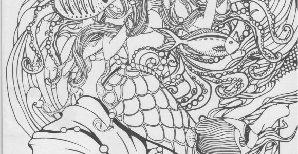 Printable Mermaid Coloring Pages for Adults Mermaid Coloring Page