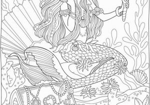 Printable Realistic Mermaid Coloring Pages Mermaids with Treasure Chest From Creative Haven Magnificent