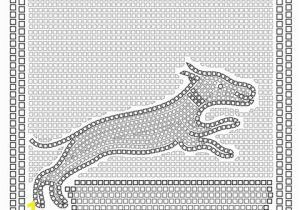 Printable Roman Mosaic Coloring Pages Roman Mosaic with A Hunting Scene Coloring Page