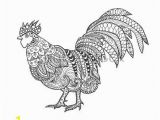 Printable Rooster Coloring Pages Rooster Birds Black White Hand Drawn Doodle Ethnic
