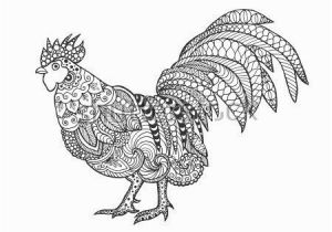 Printable Rooster Coloring Pages Rooster Birds Black White Hand Drawn Doodle Ethnic