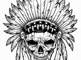 Printable Tattoo Coloring Pages for Adults Tattoo Indian Chief Skull Tattoos Adult Coloring Pages