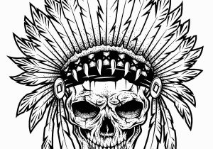 Printable Tattoo Coloring Pages for Adults Tattoo Indian Chief Skull Tattoos Adult Coloring Pages