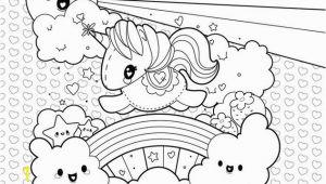 Printable Unicorn Rainbow Coloring Pages Cute Unicorn Clouds and Rainbow Coloring Page