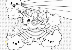 Printable Unicorn Rainbow Coloring Pages Cute Unicorn Clouds and Rainbow Coloring Page
