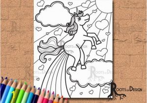 Printable Unicorn Rainbow Coloring Pages Instant Download Coloring Page Farting Rainbow Unicorn