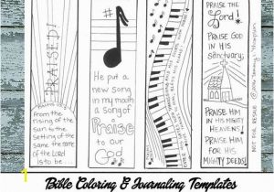 Psalm 150 Coloring Page Praise & Worship 2 Bible Journaling Black and White Pdf 4 Sketches Bookmarks Coloring Bible Verses Music song