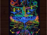 Psychedelic Wall Murals Psy Backdrop "antimaterial" Uv Blacklight Tapestry Glow Visionary