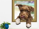 Puppy Dog Wall Murals Cute Dog Wall Stickers Vinyl Animal Wall Mural for Living Room Kids Room Home Decoration Wall Decal Stickers to Decorate Walls Stickers Wall From