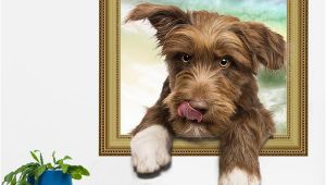 Puppy Dog Wall Murals Cute Dog Wall Stickers Vinyl Animal Wall Mural for Living Room Kids Room Home Decoration Wall Decal Stickers to Decorate Walls Stickers Wall From