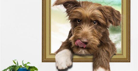 Puppy Dog Wall Murals Cute Dog Wall Stickers Vinyl Animal Wall Mural for Living Room Kids Room Home Decoration Wall Decal Stickers to Decorate Walls Stickers Wall From