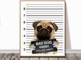 Puppy Dog Wall Murals Pug Print Dog Bad Dog Print Nursery Animal Decor