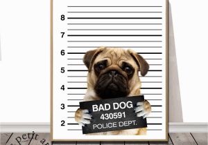 Puppy Dog Wall Murals Pug Print Dog Bad Dog Print Nursery Animal Decor