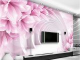 Purple Flower Wall Murals Custom Wall Mural Wallpaper Modern Minimalist 3d Stereo Space Flower