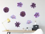 Purple Flower Wall Murals Pretty Purple Succulent Wall Decal 6" Sticker Set Girls Nursery Room