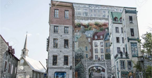 Quebec City Wall Mural Quebec Canada 13 09 2017 Fresco Fresque Quebecois Painting Art