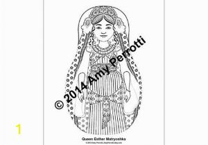 Queen Esther Coloring Pages Printable Queen Esther Matryoshka Coloring Sheet Pdf by Amyperrotti On