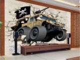 Race Track Wall Mural Custom Wall Mural Wallpaper 3d Cartoon Military Vehicles