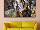 Radha Krishna Wall Murals Hindu God Radha Krishna Love 2 Hd Wall Art Canvas Poster and Print