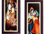 Radha Krishna Wall Murals Janki Religious God Radha Krishna Love Wall Painting Wood Art Prints