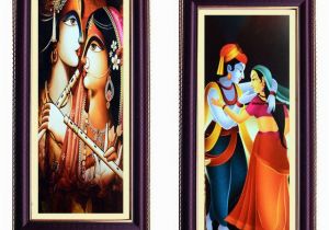 Radha Krishna Wall Murals Janki Religious God Radha Krishna Love Wall Painting Wood Art Prints