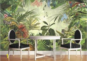 Rain forest Wall Mural Beibehang Room Decoration Wall Mural 3d Wallpaper European Style Retro Painted Rainforest Animal Tiger Parrot Wallpaper to Wallpaper