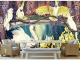 Rain forest Wall Mural Großhandel High End Custom 3d Fototapete Wandbilder Tapeten Pastoralen Retro Tropical Rainforest Drei Papagei lgemälde Hintergrund Wand Wohnkultur