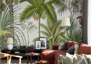 Rain forest Wall Mural Tropical Rainforest Green Plants Wallpaper Mural