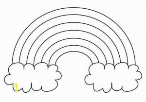 Rainbow and Clouds Coloring Page Extra Rainbow Template Full Page Printout