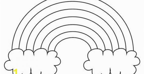 Rainbow and Clouds Coloring Page Extra Rainbow Template Full Page Printout