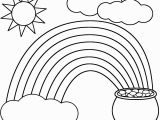 Rainbow and Clouds Coloring Page Rainbow Coloring Page Kids Dream Of Rainbows with Pots Of Gold at