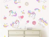 Rainbow Unicorn Wall Mural Runtoo Unicorn Wall Sticker Rainbow Stars Princess Wall Decal Art Girls Bedroom Baby Nursery Kids Room Wall Decor