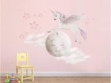 Rainbow Unicorn Wall Mural Unicorn Decals Rainbow Decal Unicorn Wall Stickers Pegasus Decal Unicorn Wall Stickers Unicorn Wall Mural Moon Decals Cloud Decals