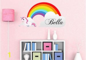 Rainbow Wall Mural Decal Girls Name Rainbow Wall Decal Unicorn Decals Rainbow