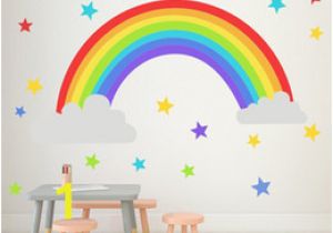 Rainbow Wall Mural Uk Retail Kids Cute Rainbow Star Wall Stickers Home Decor Art Wall Sticker Children Waterproof Decal Wallpaper Girls Bedroom Decorations