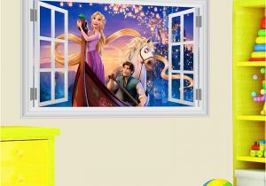 Rapunzel Wall Mural Cartoon Rapunzel Wall Stickers for Kids Rooms Girl S Room Decor 3d