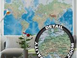 Ready Made Wall Murals Mural – World Map – Wall Picture Decoration Miller Projection In Plastically Relief Design Earth atlas Globe Wallposter Poster Decor 82 7 X 55