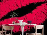 Red and Black Wall Murals Pink Lips Black Wall Mural Wallpaper Art In 2019