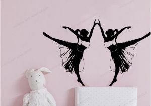 Red and Black Wall Murals Two Girls Dancing Wall Sticker Art Home Decoration Girls Bedroom Wall Decal Art Wall Mural Poster Wall Decals for Sale Wall Decals for the Home From