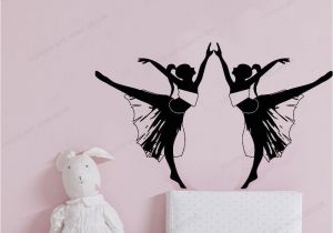 Red and Black Wall Murals Two Girls Dancing Wall Sticker Art Home Decoration Girls Bedroom Wall Decal Art Wall Mural Poster Wall Decals for Sale Wall Decals for the Home From