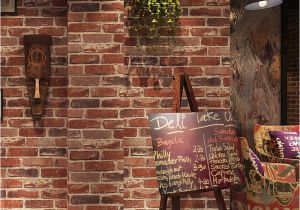 Red Brick Wall Mural Beibehang Retro Vintage 3d Faux Brick Brick Wallpaper Cafe Bar Restaurant Culture Red Brick Wall Paper Papel De Parede