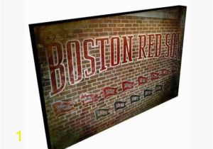 Red sox Green Monster Wall Mural Fenway Park Championship Flag Wall Mural Boston Red sox Wall Art In Print or Canvas Free Shipping